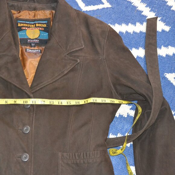 Vintage Adventure Bound Wilsons Leather Jacket Coat Brown Women's LARGE - Picture 6 of 8